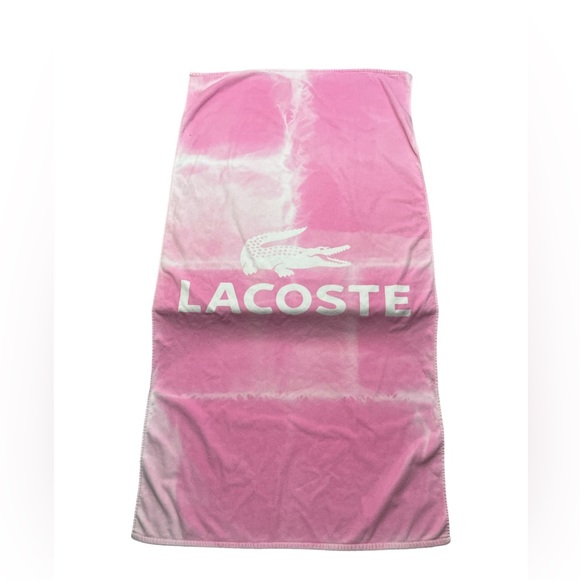 Lacoste Pink Tie-Dye Beach Towel - Picture 3 of 5